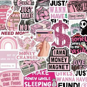 50 Girly Pink Money Stickers